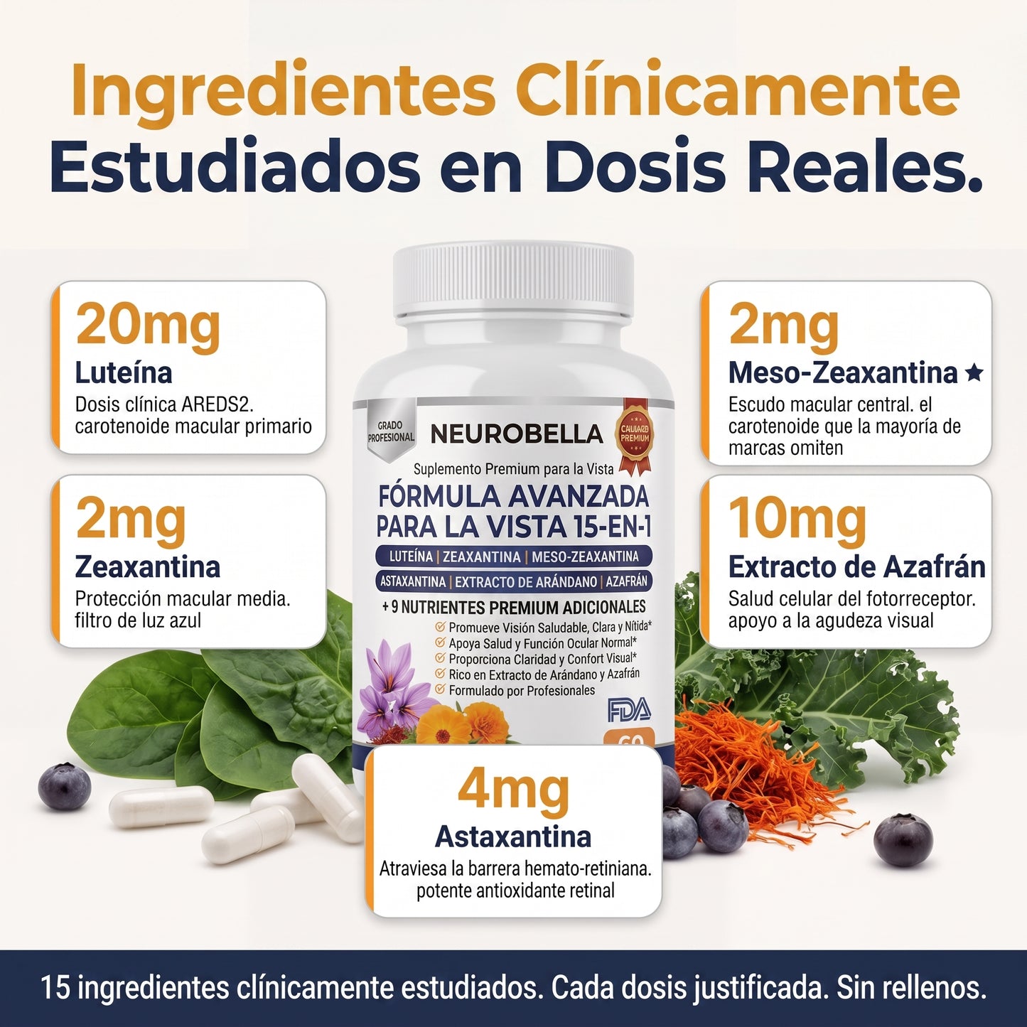 Neurobella: Fórmula avanzada 15 en 1 para la vista