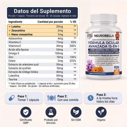 Neurobella: Fórmula avanzada 15 en 1 para la vista